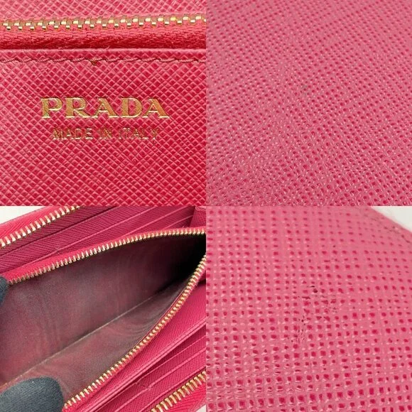 Prada Portafoglio Lampo Gold Zipper 1 Ml506 Pink Wallet - Picture 7 of 8